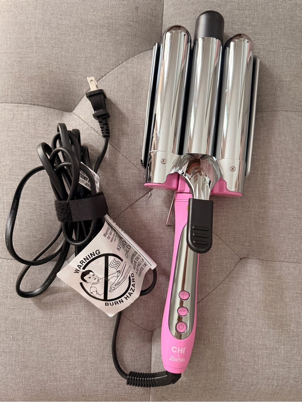 CHI Barbie Triple Barrel Deep Waver - Pink & Chrome
